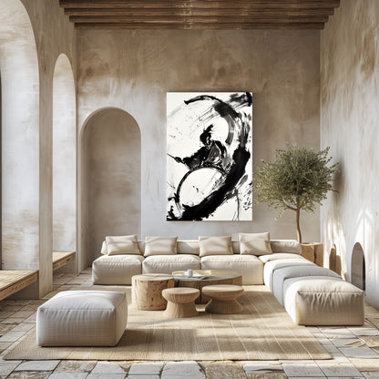 TABLEAU SAMURAÏ AQUARELLE