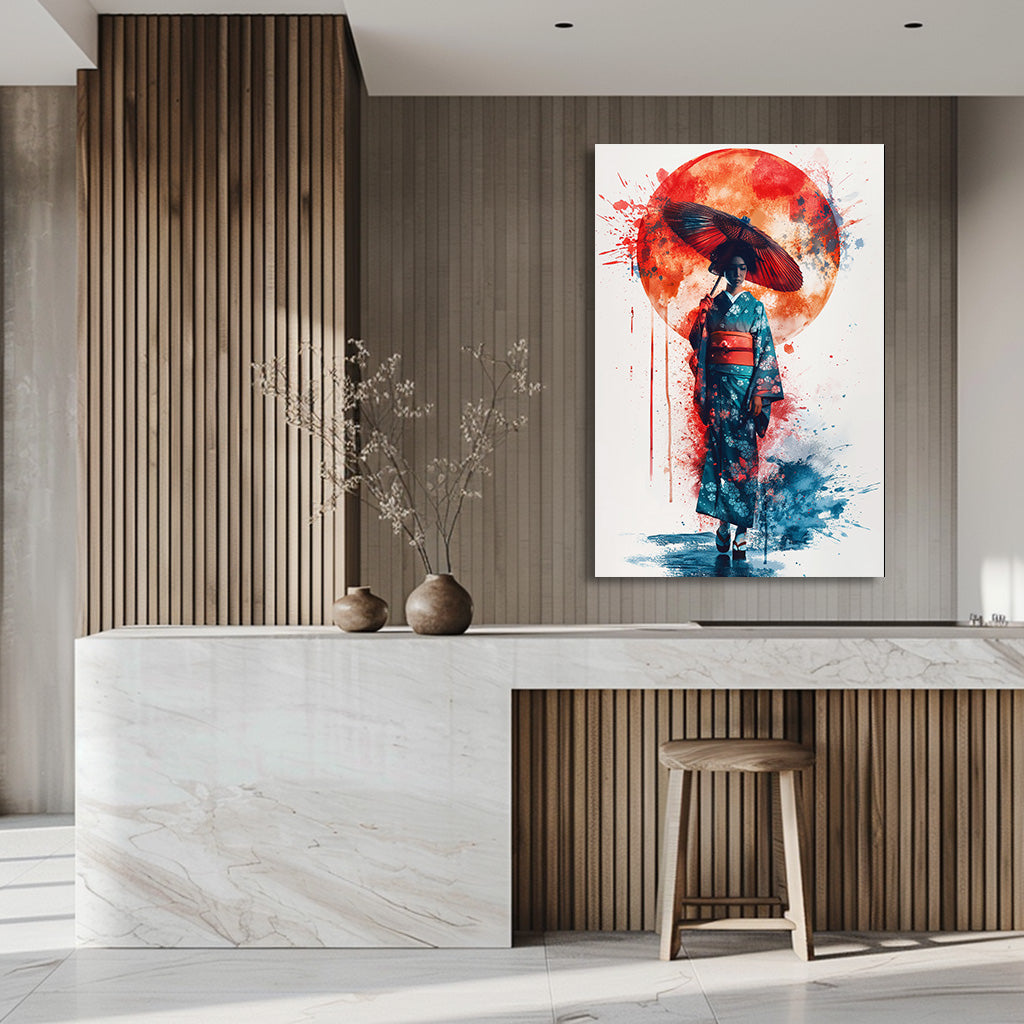 TABLEAU GEISHA AQUARELLE