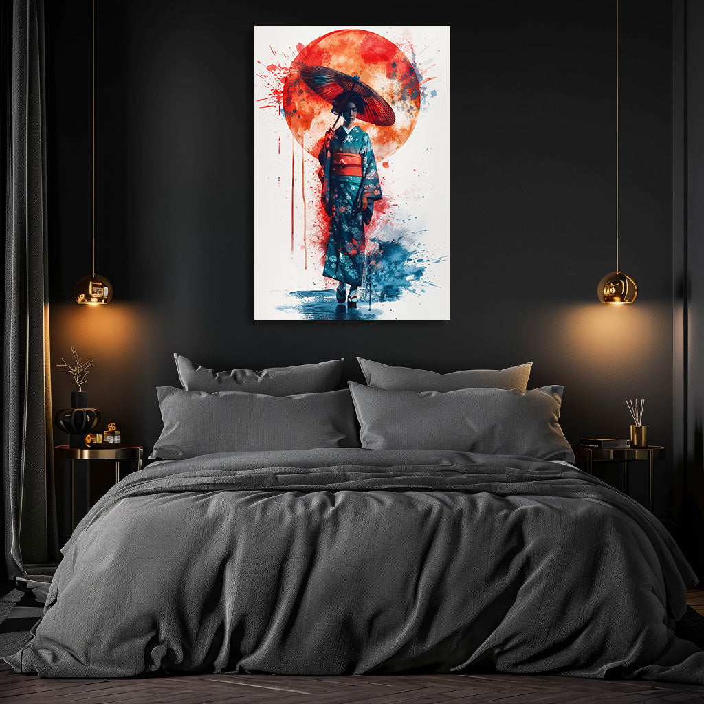 TABLEAU GEISHA AQUARELLE