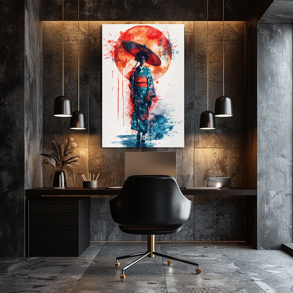 TABLEAU GEISHA AQUARELLE