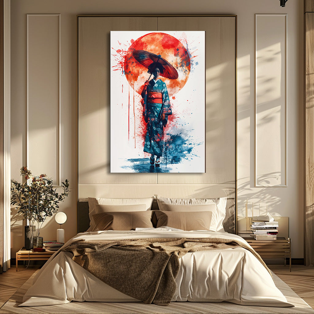 TABLEAU GEISHA AQUARELLE