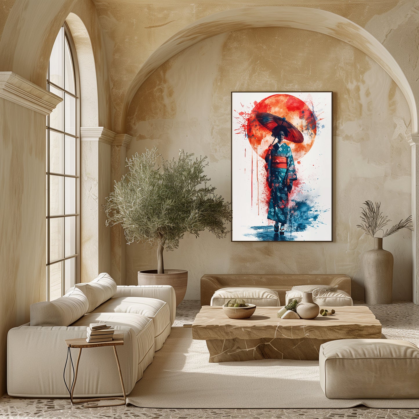 TABLEAU GEISHA AQUARELLE