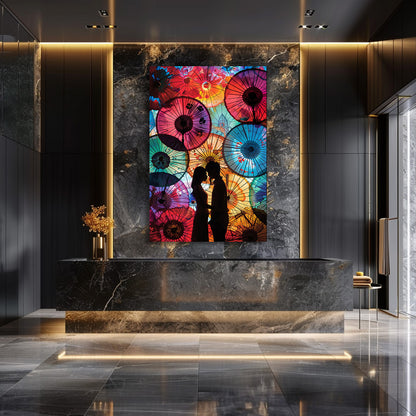 TABLEAU COUPLE PARAPLUIES