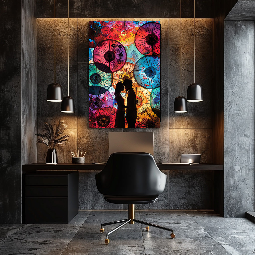 TABLEAU COUPLE PARAPLUIES