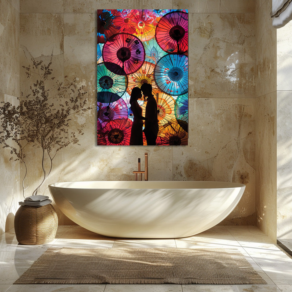 TABLEAU COUPLE PARAPLUIES