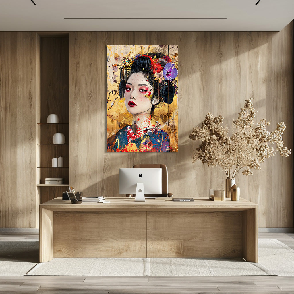 TABLEAU ASIATIQUE DORÉ