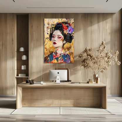 TABLEAU ASIATIQUE DORÉ