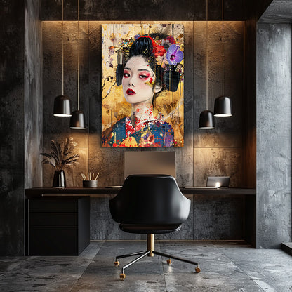 TABLEAU ASIATIQUE DORÉ