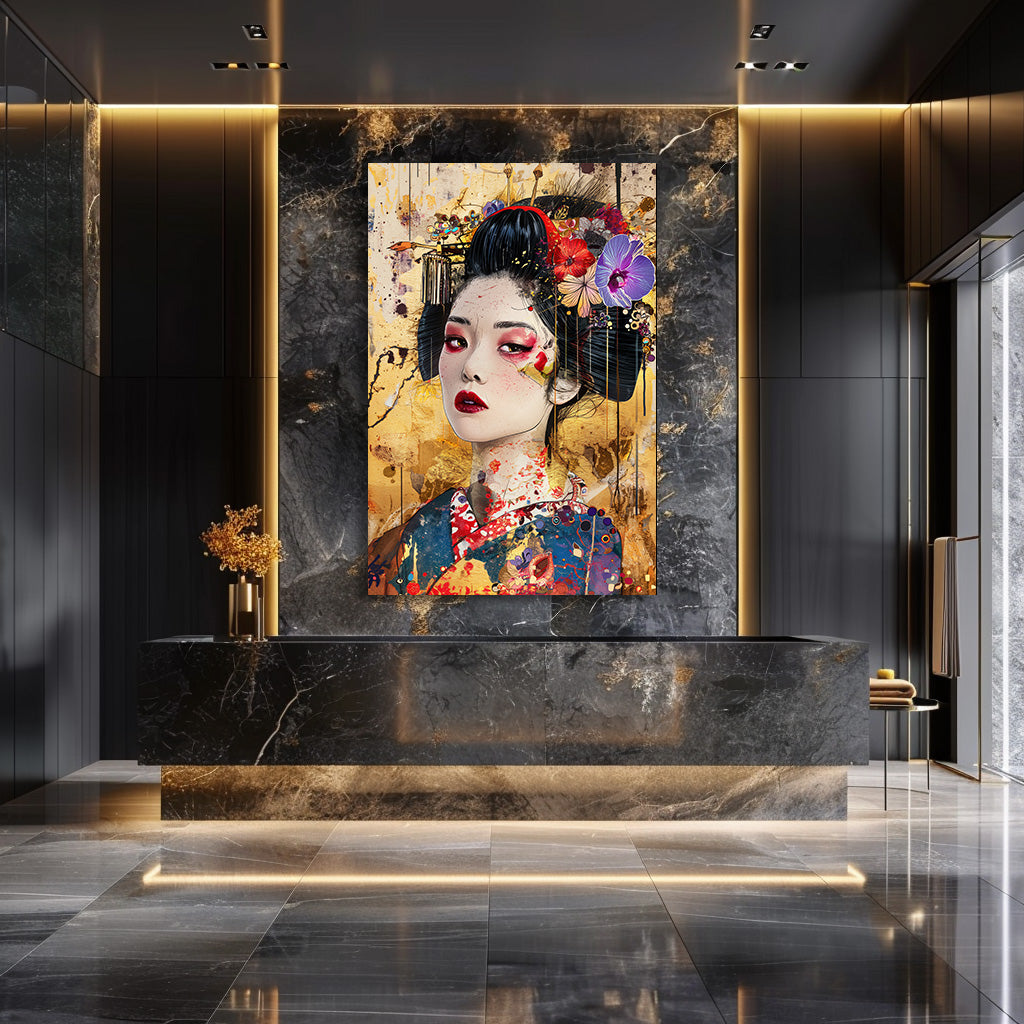 TABLEAU ASIATIQUE DORÉ