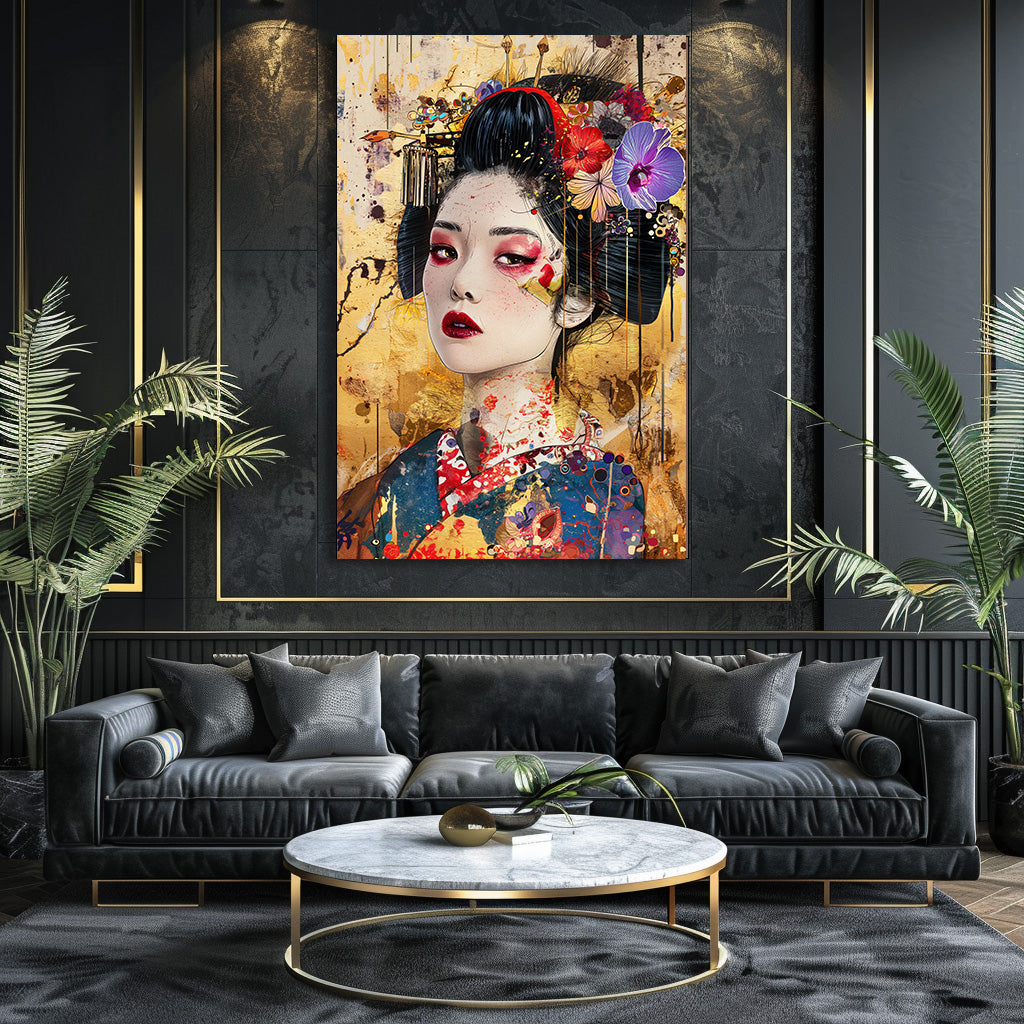 TABLEAU ASIATIQUE DORÉ