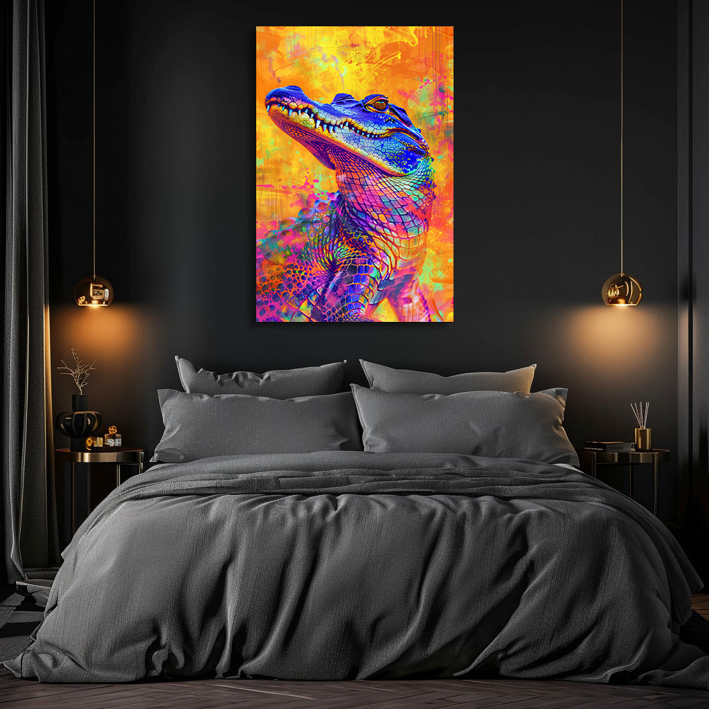 TABLEAU CROCODILE COLORÉ