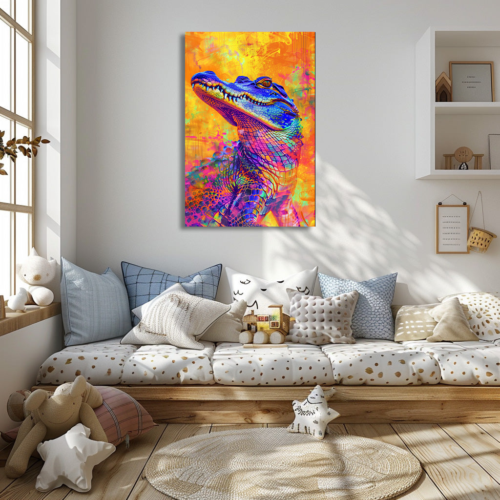 TABLEAU CROCODILE COLORÉ