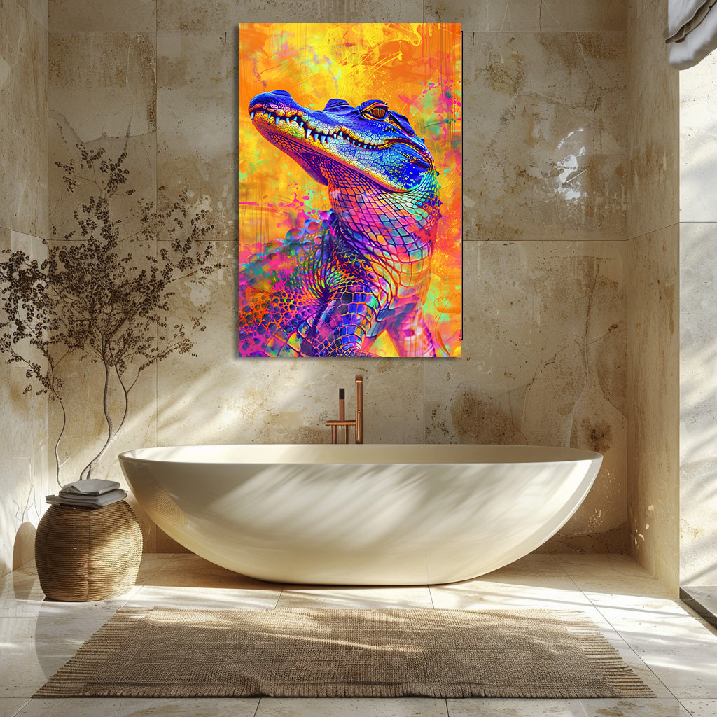 TABLEAU CROCODILE COLORÉ