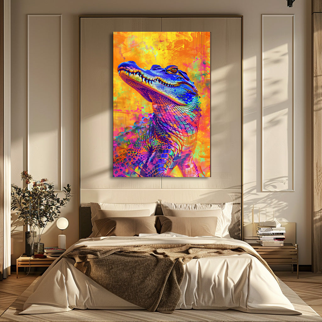 TABLEAU CROCODILE COLORÉ