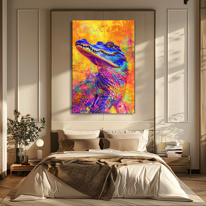 TABLEAU CROCODILE COLORÉ