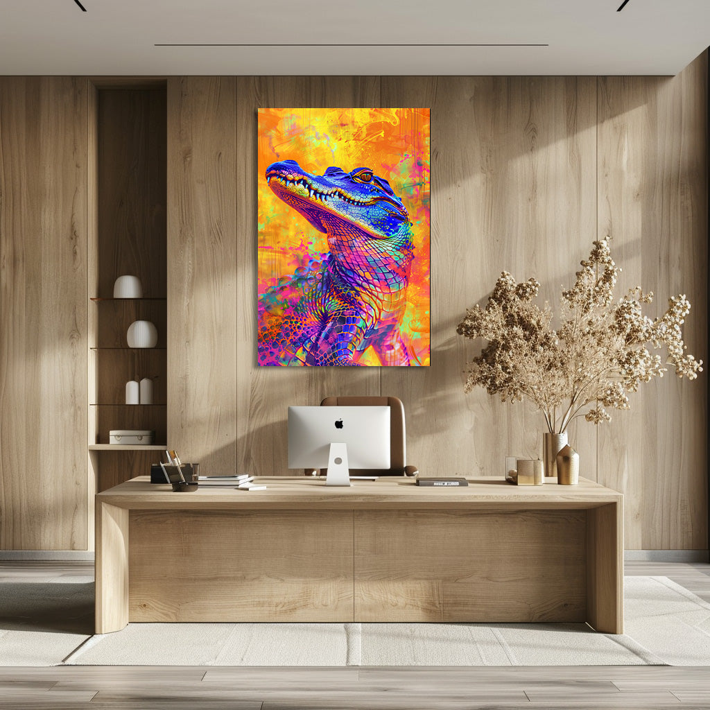 TABLEAU CROCODILE COLORÉ