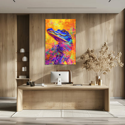 TABLEAU CROCODILE COLORÉ