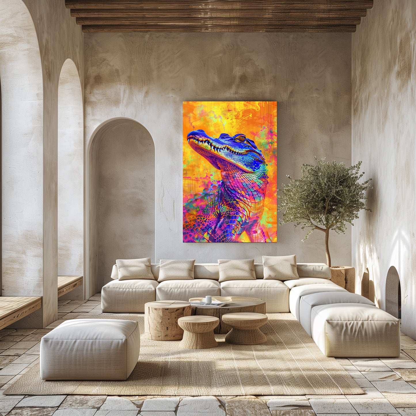 TABLEAU CROCODILE COLORÉ