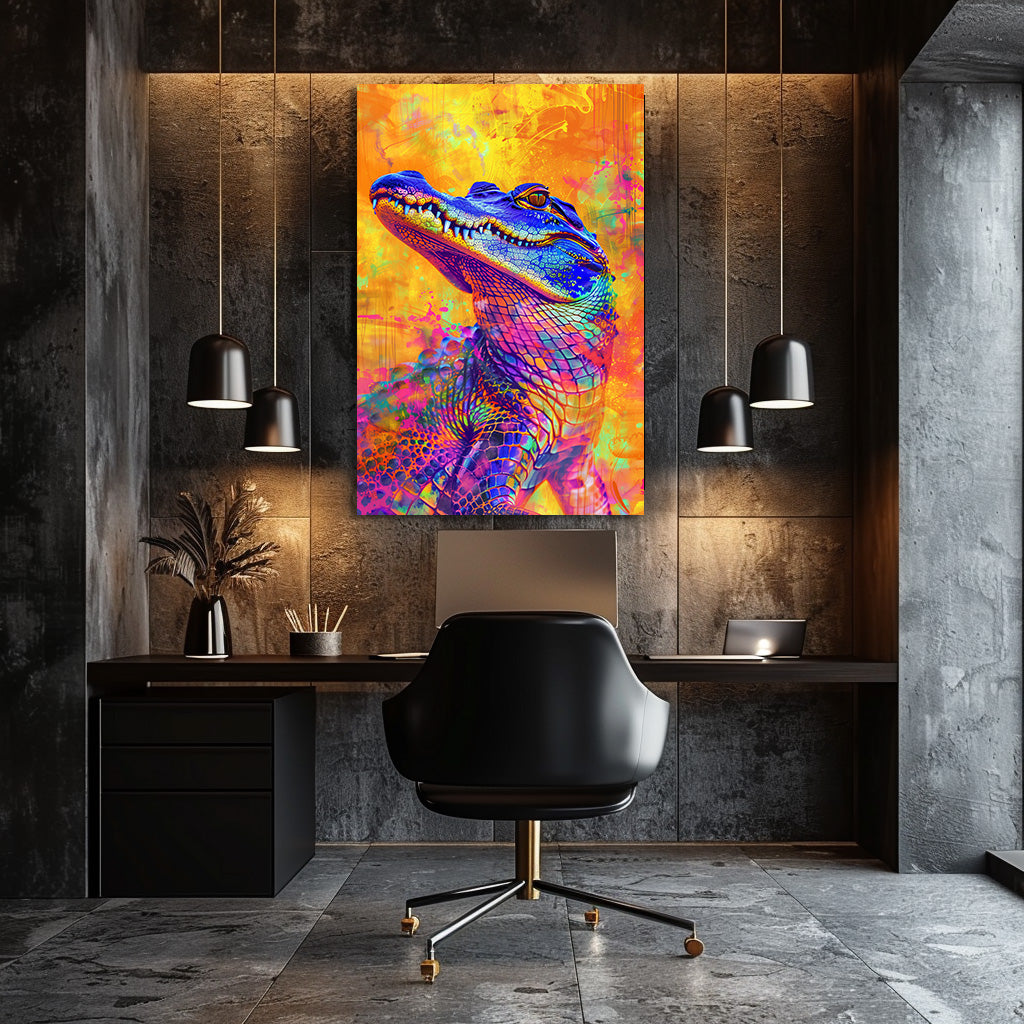 TABLEAU CROCODILE COLORÉ