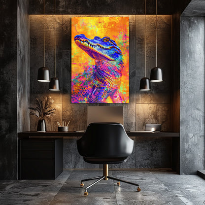 TABLEAU CROCODILE COLORÉ