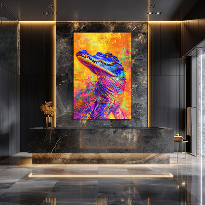 TABLEAU CROCODILE COLORÉ