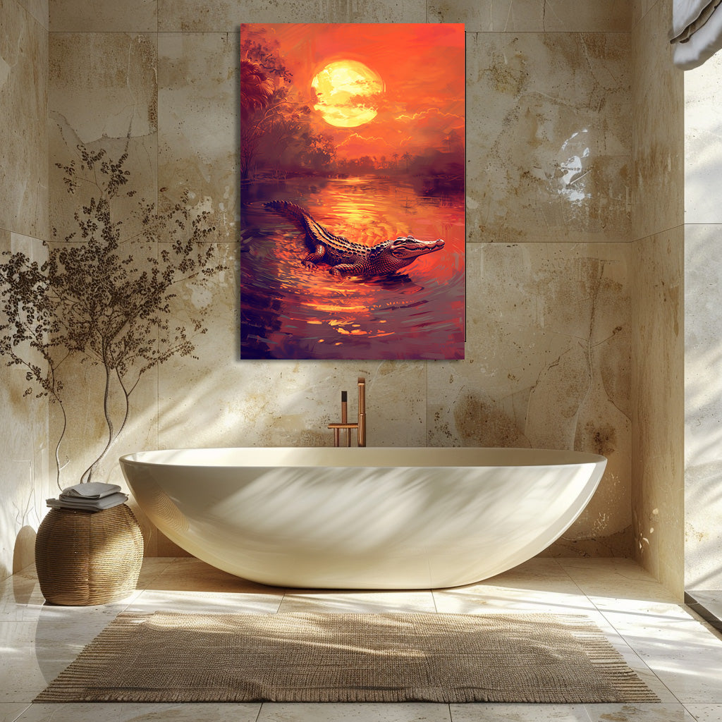 TABLEAU CROCODILE SUNSET