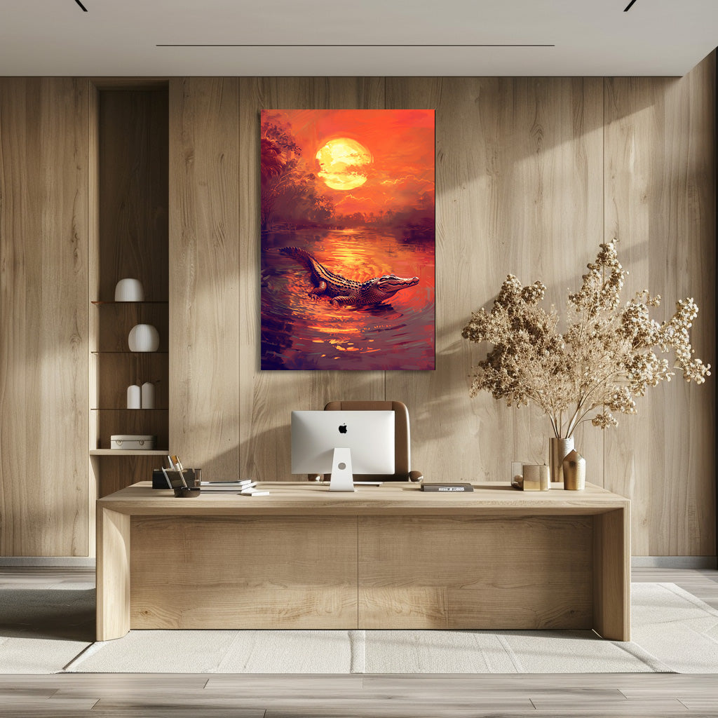 TABLEAU CROCODILE SUNSET