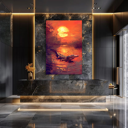 TABLEAU CROCODILE SUNSET