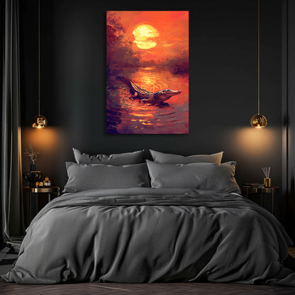 TABLEAU CROCODILE SUNSET