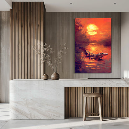 TABLEAU CROCODILE SUNSET