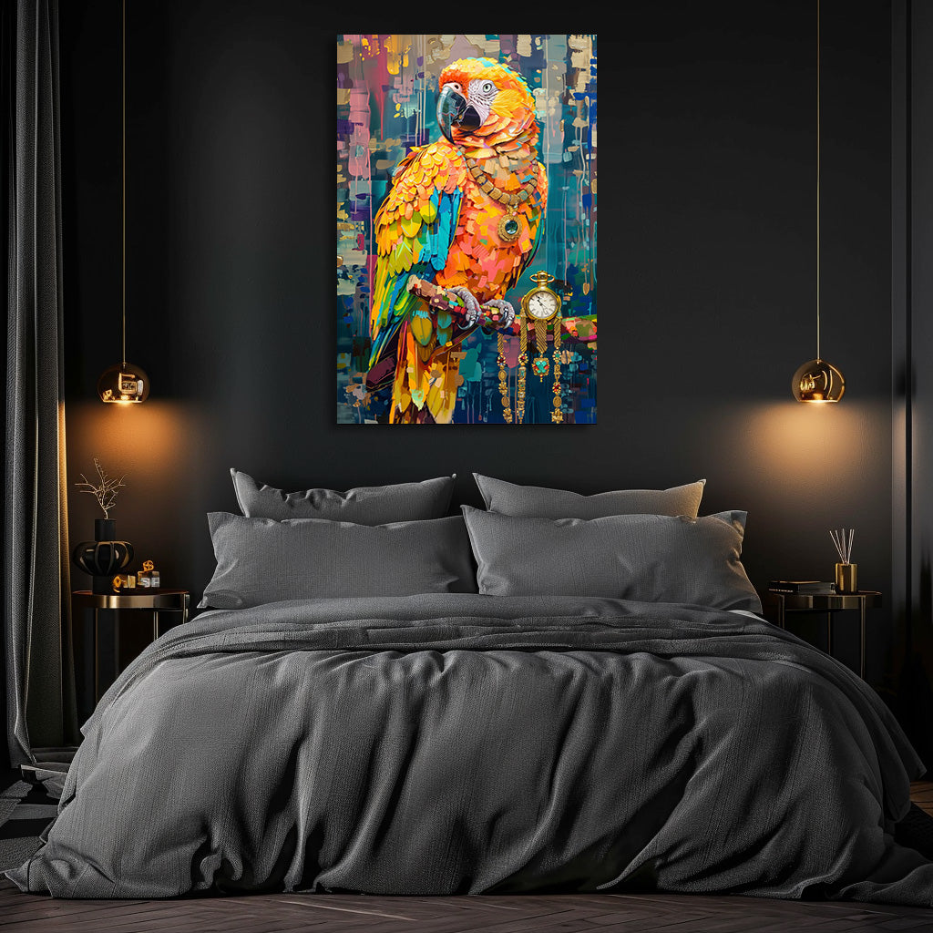 TABLEAU PERROQUET MULTICOLORE