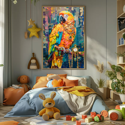 TABLEAU PERROQUET MULTICOLORE