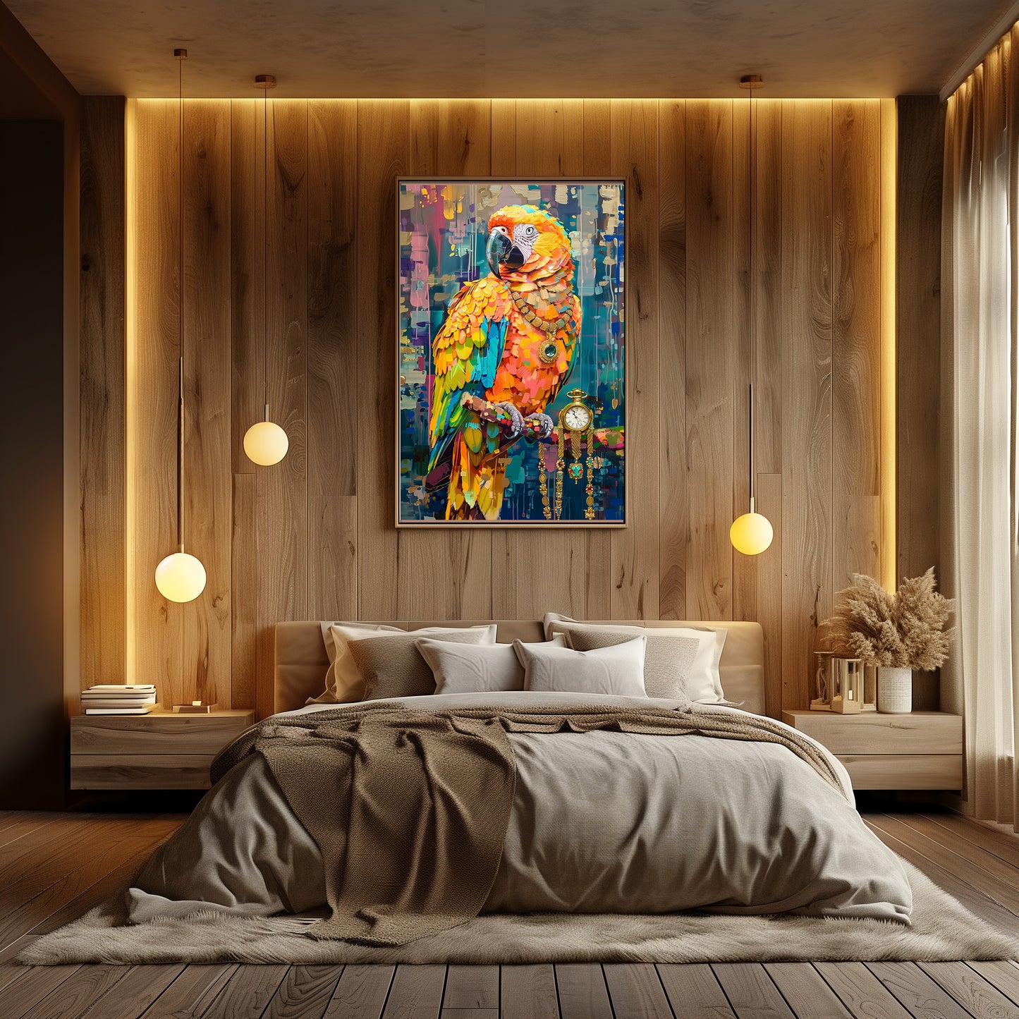 TABLEAU PERROQUET MULTICOLORE