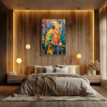 TABLEAU PERROQUET MULTICOLORE