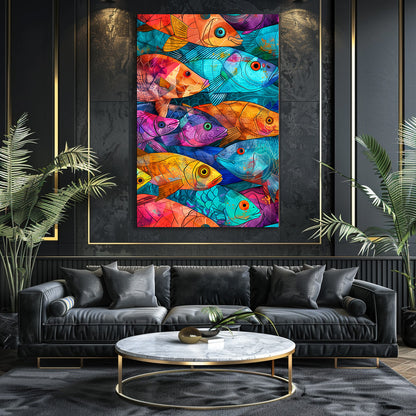TABLEAU POISSONS COLORÉS