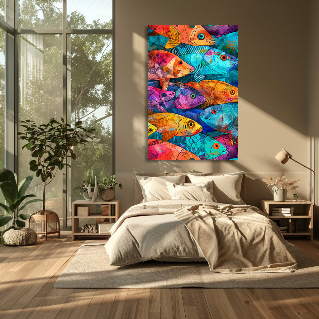 TABLEAU POISSONS COLORÉS