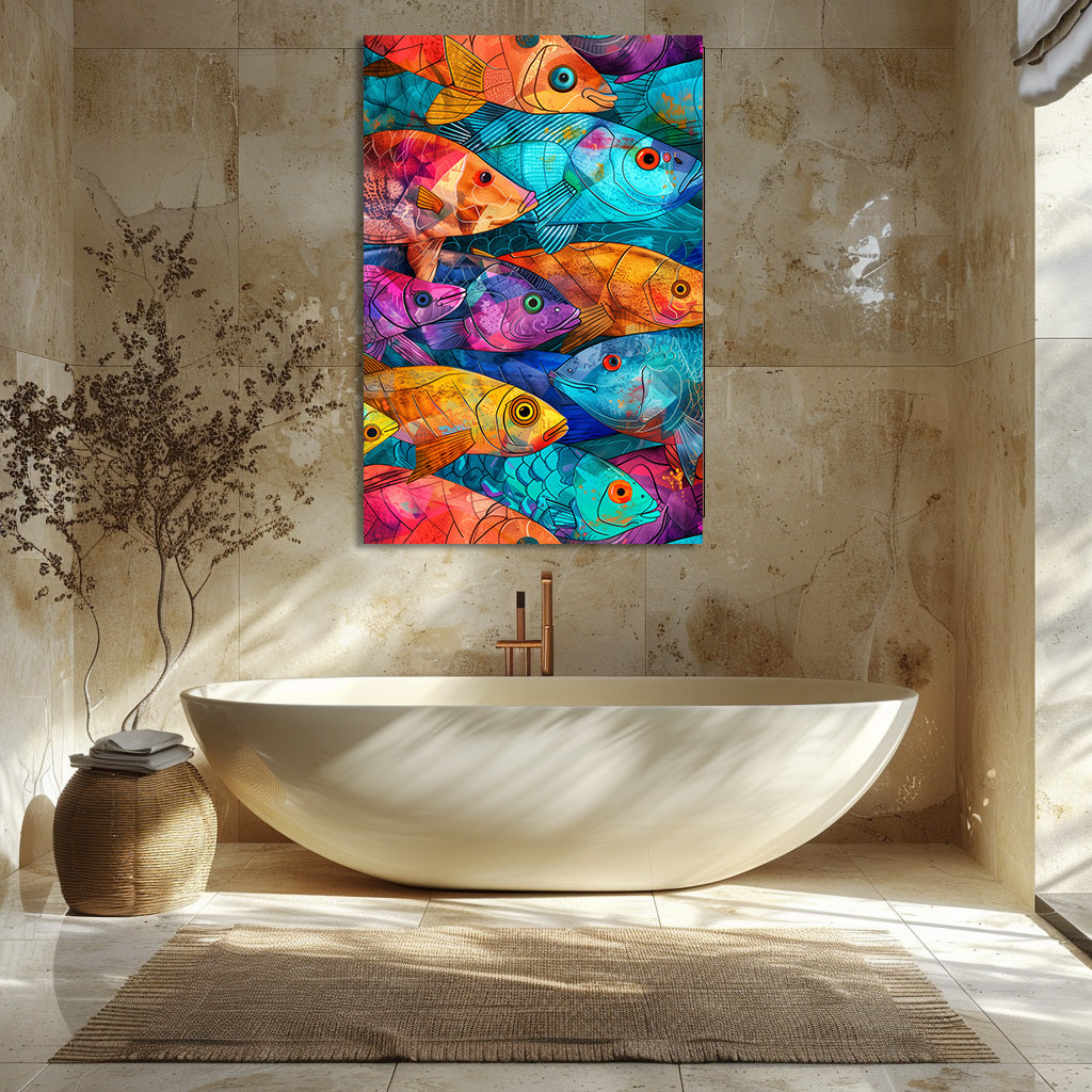 TABLEAU POISSONS COLORÉS