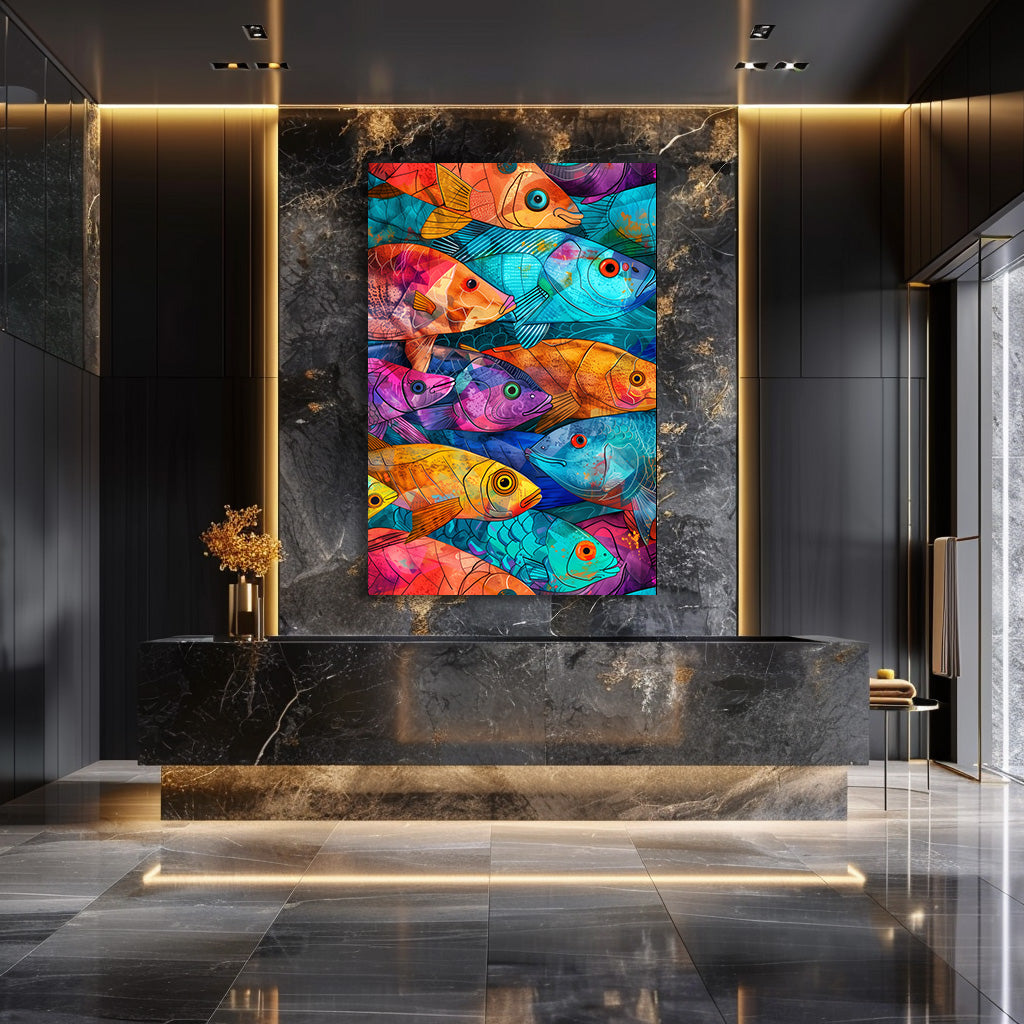 TABLEAU POISSONS COLORÉS