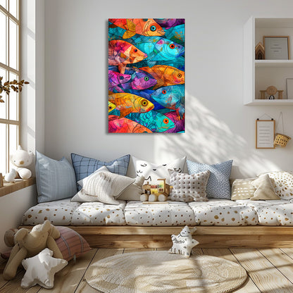 TABLEAU POISSONS COLORÉS