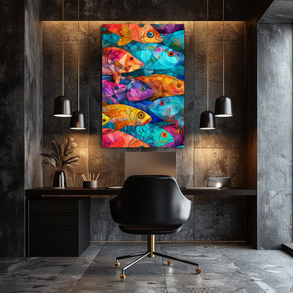 TABLEAU POISSONS COLORÉS