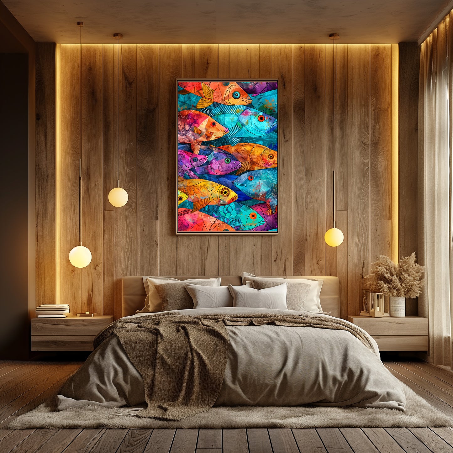 TABLEAU POISSONS COLORÉS