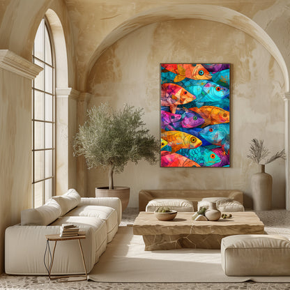 TABLEAU POISSONS COLORÉS