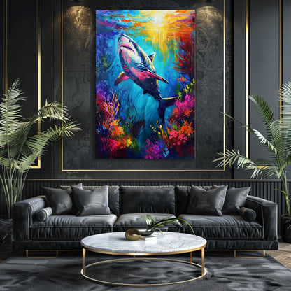 TABLEAU REQUIN COLORÉ