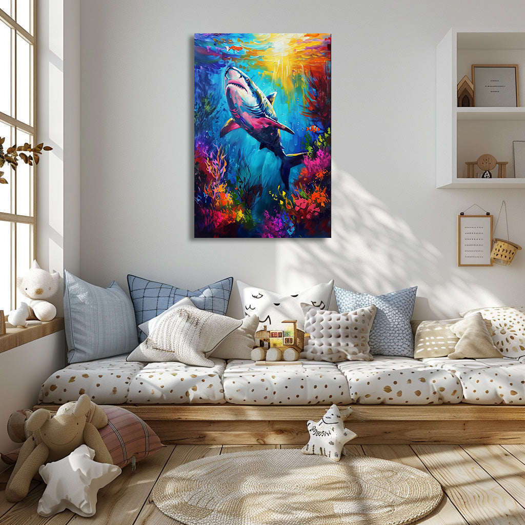 TABLEAU REQUIN COLORÉ