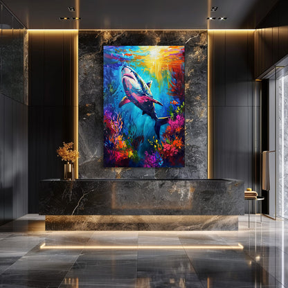 TABLEAU REQUIN COLORÉ