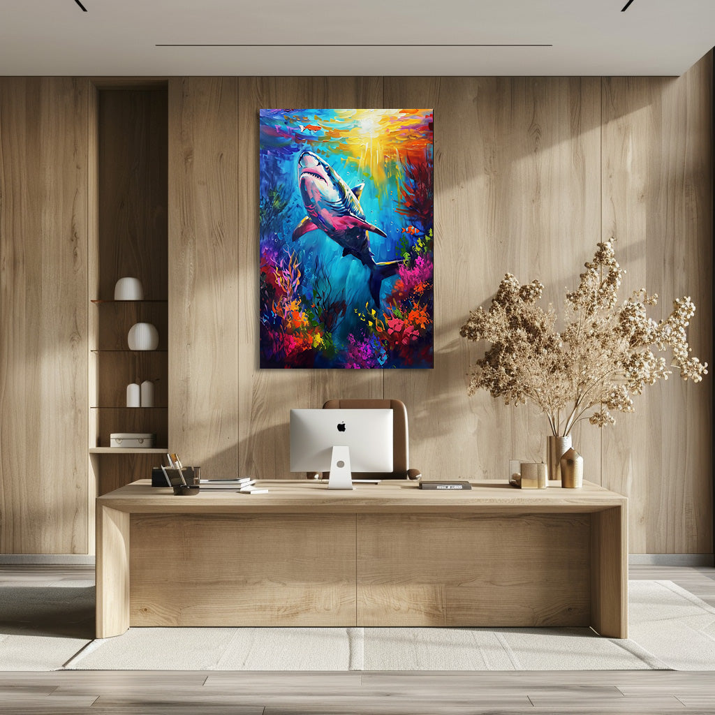 TABLEAU REQUIN COLORÉ
