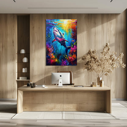 TABLEAU REQUIN COLORÉ