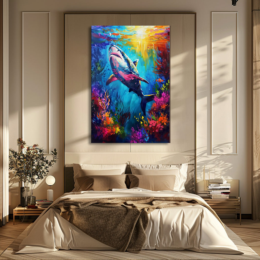 TABLEAU REQUIN COLORÉ