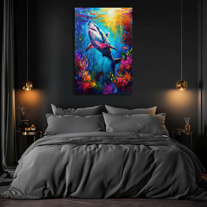 TABLEAU REQUIN COLORÉ