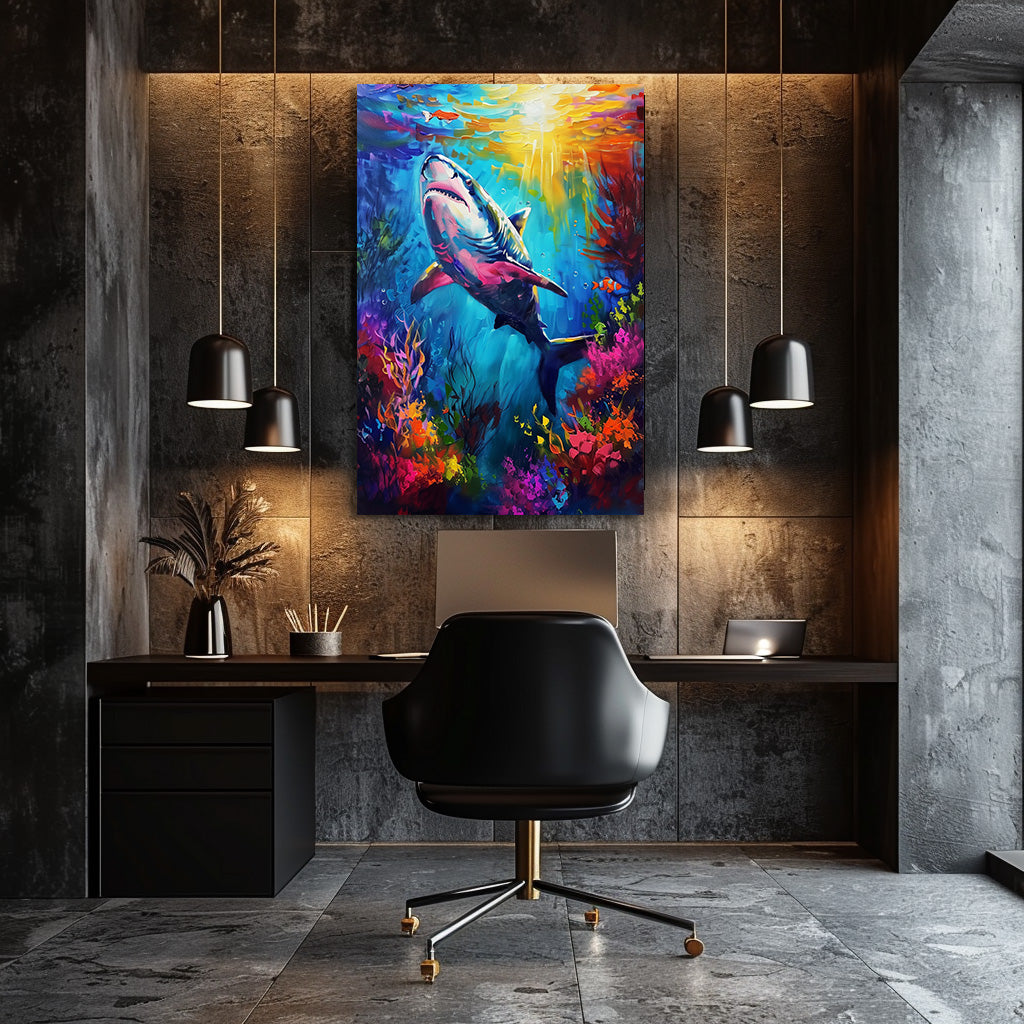TABLEAU REQUIN COLORÉ